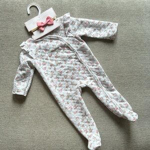 NWT Shabby Chic quilted Footed sleeper Onesie 6-9 mo